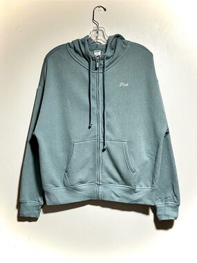 PINK Victoria's Secret Seafoam Green Full-Zip Hoodie
